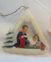 Vintage Plastic Japan Christmas Nativity Creche Miniature  ORNAMENT - £15.98 GBP