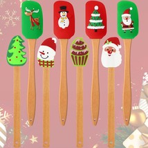 8 Pieces Christmas Santa Claus Pattern Spatula Christmas Cake Decorating... - $25.99