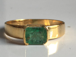AAA Quality Natural Emerald ,Men Ring, Pinky Finger, Healing Stone, Handmade, Un - £728.59 GBP