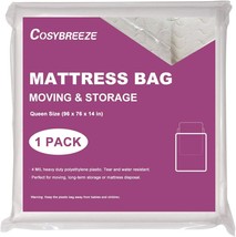 Queen-Size Extra Thick Plastic Mattress Bag Cover For Mattress Or Box, Pack]. - £25.11 GBP