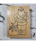 Vintage 1992 Country Folk Santa Claus Rubber Stamp 4x5 - $11.88