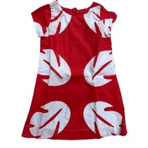 Fox &amp; Heron Red/White Monstera Leaves Hawaiian Theme Dress Sz 5 - £49.07 GBP