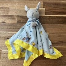 Goodnight Moon Blue Yellow Bunny In Pajamas Lovey Security Blanket 16x17 2011 - $13.29