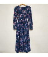 Laura Ashley Dress Vintage Corduroy Floral Prairie Cottagecore Size 12 - £78.04 GBP