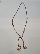 Vintage Gold Tone Necklace/Chain, Elephant Pendant and Pattern, Rope Cla... - £7.43 GBP