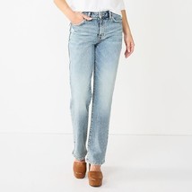 Sonoma High Rise Vintage Style Jeans Women 10 Blue Straight Leg Distress... - £18.04 GBP