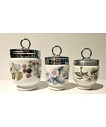 Lot of 3 Vtg ROYAL WORCESTER EGG CODDLERS Birds Flowers Berries 1 Older - $29.00