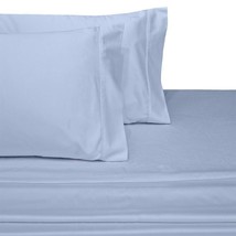 Queen Size 100% Pure cotton Sateen Sheet Sets 300 Thread Count-Color Blue - $59.35