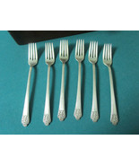 ROGERS DELUXE 6 SILVERPLATE COCKTAIL FORKS -Grille- PATTERN - €80,41 EUR