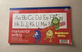 Vintage Mead Paper Pad Manuscript Writing Rainbow Brite Sprites 1983 Hallmark - £7.65 GBP