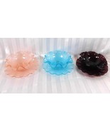 Lot of Three Pressed Glass Ruffled Bowls and Underplates # 25992 - $19.95