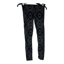 SO Brand Girls Aztec Patterned Black &amp; Gray Leggings S 96% Cotton 4% Spa... - $14.00