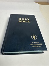 Holy Bible Placed By The Gideons In Memory Blue Hardcover 1978 - £9.31 GBP