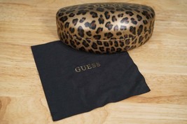 Eyeglasses Glasses Case GUESS Brand Animal Leopard Print &amp; Cleaning Cloth - £16.31 GBP