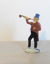 Vintage Heinrichsen Lead Figure Man with Brass Hunting  Horn - £11.10 GBP