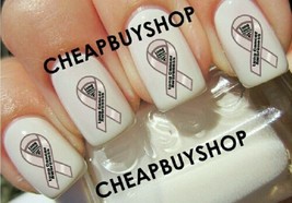 Flash Sale》Lung Cancer Awareness》White Pearl Ribbon Logo》Tattoo Nail Art Decals - £12.89 GBP