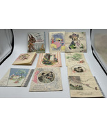 Cards 10 Birthday Greeting Cards Variety Styles Sizes Various Man. 1930-40s - $13.98