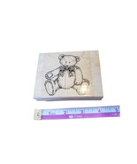 Stampin Up Bowtie Teddie Bear Wood Mounted Rubber Stamp  - £4.67 GBP