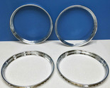 15&quot; Stainless Steel Chrome HOT ROD Ribbed Trim Rings / Beauty Rings SET/... - £110.62 GBP