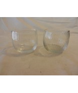Set of 2 Lowball Cocktail Swirl Design Drink Clear Glasses 2.75&quot; tall - £23.70 GBP