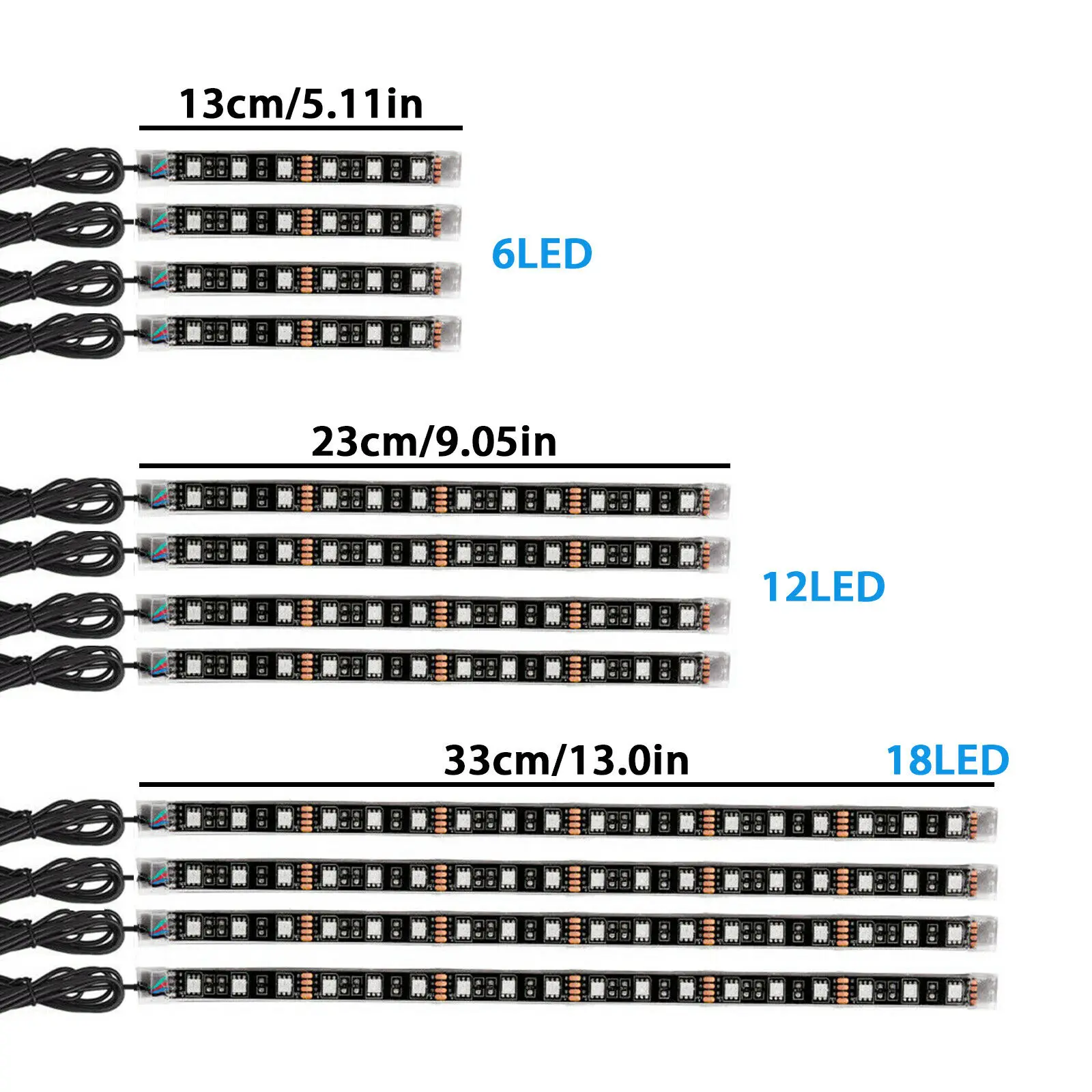 12pcs Motorcycle LED Neon Strip Lamp RGB Multicolor Under Glow Lights APP Remote - £269.27 GBP