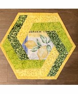 June Hanging Lemons Hexagonal Table Topper - $25.00