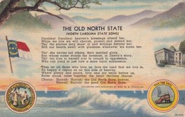Old North State North Carolina State Song NC Postcard E04 - £3.18 GBP
