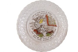 Biblical Staffordshire Childs plate I lay my body down to sleep let angels guard - £47.78 GBP