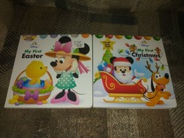 2 Disney Board Books My First Easter & Christmas Touch And Feel First Editions - $16.82