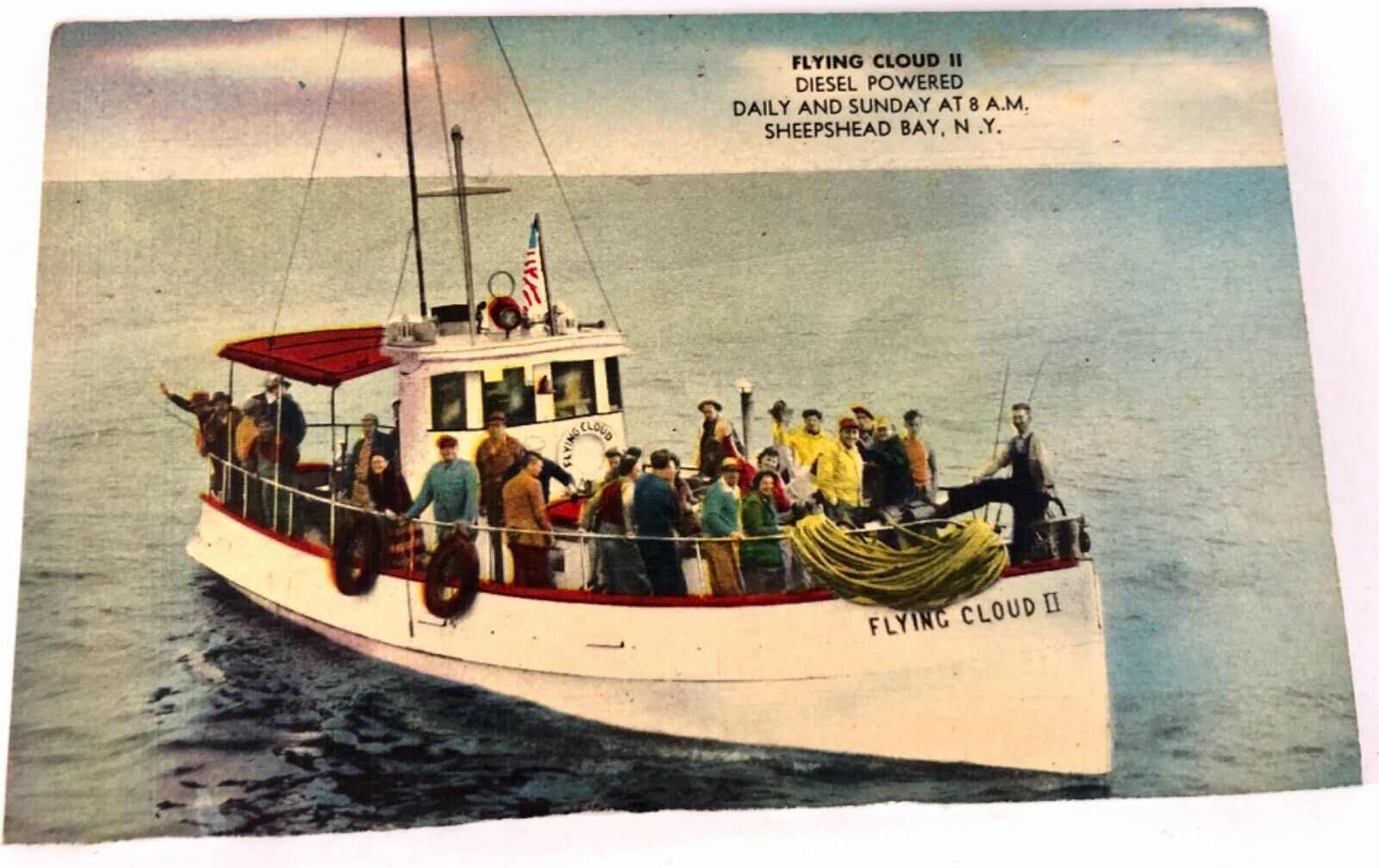 Sheepshead Bay Brooklyn New York City Vintage linen postcard Fishing Par... - $29.70