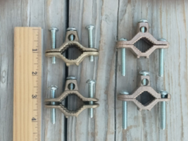 4 @ Metal Water Pipe Ground Clamps ,  1/2&quot; - 1&quot; 2-10-AWG Cast Bronze - £31.85 GBP