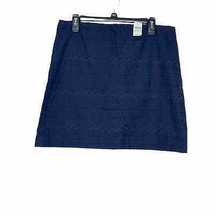 Gap Women&#39;s Skirt Mini Eyelet Embroidered Lined 100% Cotton Navy Blue 12... - £15.67 GBP