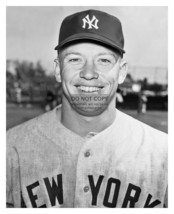 Mickey Mantle New York Yankees Baseball Player Smiling Portrait 8X10 B&amp;W Photo - £6.64 GBP