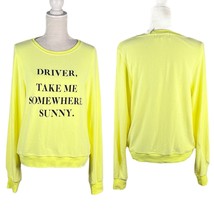 Wildfox Sweatshirt Sweater Top Driver Take Me Somewhere Sunny Yellow S New - $39.00
