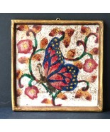 Vtg Framed Floral Butterfly Scene Reverse Painted by Artist Robert M Wei... - €21,52 EUR
