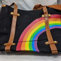 Modcloth LGBT Gay Pride Rainbow Tote Strapped Handbag Black Brown - €26,72 EUR