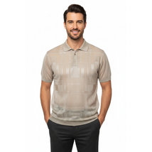 Mens Polo Shirt Slinky Sheer Short Sleeves Soft Touch Stacy Adams 57006 Taupe image 4