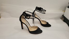 JIMMY CHOO Black Suede Moscow Sandals with PVC Ankle Cuff - Size 38 NWOB - £159.49 GBP