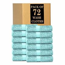 Lavish Touch 100% Cotton 600 GSM Melrose Pack of 72 Wash Towels Sea Green - $85.49