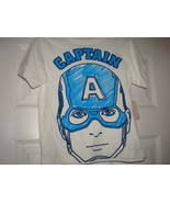 MARVEL COMICS CAPT. AMERICA BOY&#39;S COTTON SHORT SLEEVE WHITE T-SHIRT NEW  - $118.97 MXN