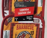 2 Same Printed Kitchen Pot Holders (7&quot;x7&quot;) BBQ, BARBEQUE GRILL IN SQUARE... - $7.91