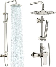 Rainsworth Outdoor Shower Kit Brushed Nickel - Single Handle Brass Valve... - $94.05