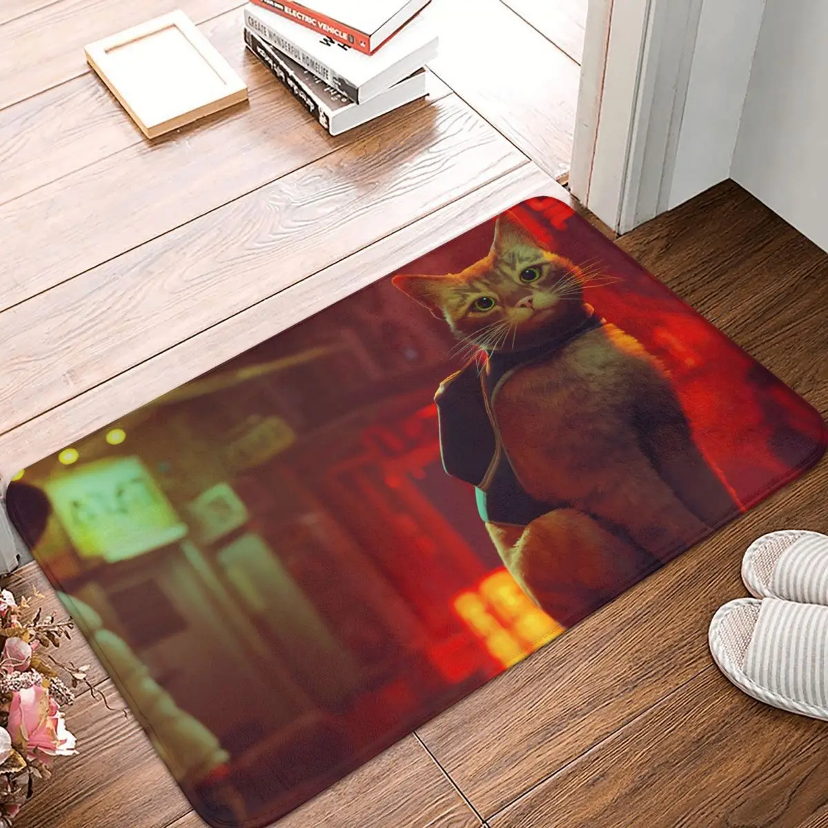 Stray Cat Game Bathroom Mat Orange Rug Home Doormat Kitchen Carpet Decoration - $15.99