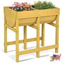 Plant Baskets Raised Wooden Planter Vegetable Flower Sturdy And Durable Wooden - £105.06 GBP