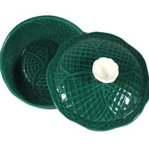 MCM Casserole Green White Rose Lid 16 oz Vintage stamped Made in Califor... - $646.35 MXN