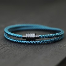 Grade A Keel Rope Bracelet Homme Unfading Stainless Steel Braclet With Magentic  - £14.16 GBP