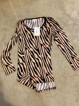 Lularoe Lynnae Long Sleeve Shirt 2x-small 2XS NWT tan Brown Aztec Animal - £14.55 GBP
