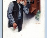 Artist Signed John Morton Party Line Candlestick Telephone 1918 DB Postc... - $4.90