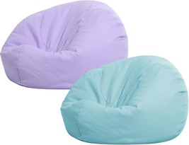 Sliner 2 Pcs Stuffed Animal Storage Bean Bag Chair, Green And Purple, Small - $44.97