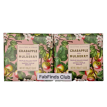 Crabtree &amp; Evelyn Bar Soap Crabapple Mulberry Triple Milled 7oz(2x3.5oz) 2pc Set - £12.23 GBP